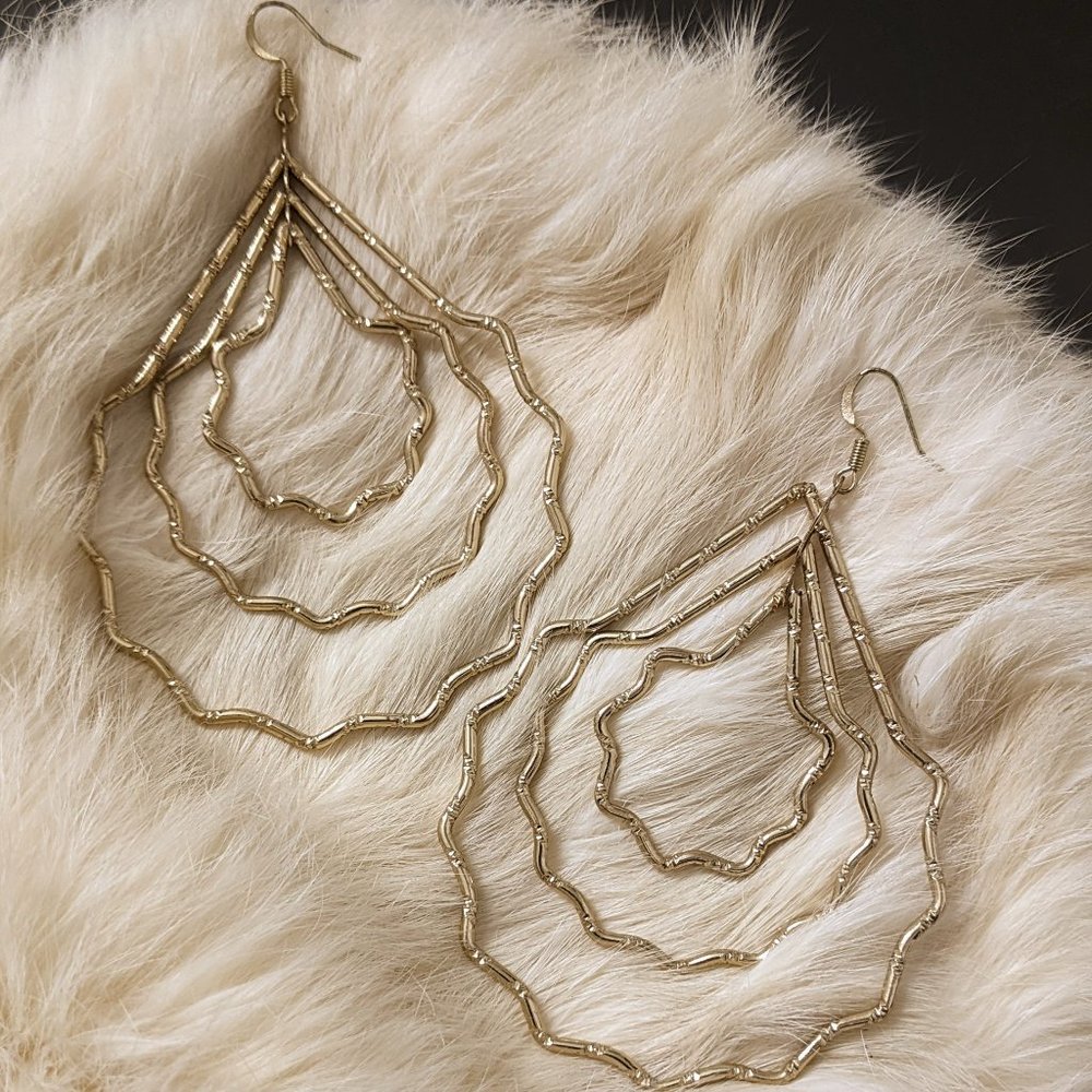 Large Gold Statement Earrings